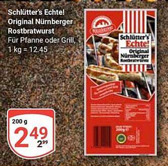 Schlüter's Echte! Original Nürnberger Rostbratwurst
