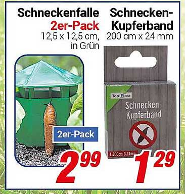 Schneckenfalle 2er-Pack und Schnecken-Kupferband