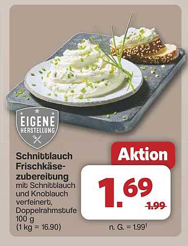Schnittlauch Frischkäsezubereitung mit Schnittlauch und Knoblauch verfeinert, Doppelrahmstufe 100 g