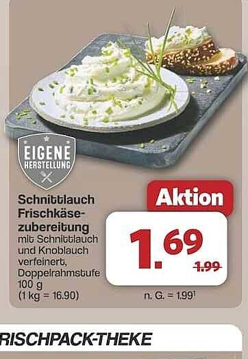 Schnittlauch Frischkäsezubereitung mit Schnittlauch und Knoblauch verfeinert, Doppelrahmstufe 100 g