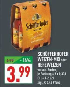 SCHÖFFERHOFER WEIZEN-MIX oder HEFEWEIZEN