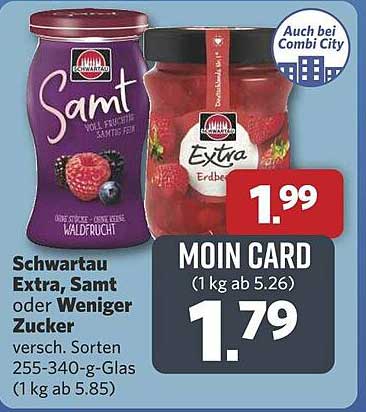 Schwartau Extra, Samt oder weniger Zucker