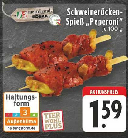 Schweinerücken-Spieß „Peperoni“ je 100 g