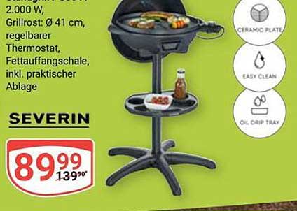 SEVERIN Elektrogrill, 2000 W mit keramischer Grillplatte