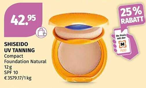 SHISEIDO UV TANNING Compact Foundation Natural 12 g mit SPF 10