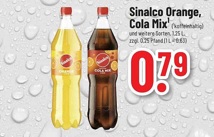 Sinalco Orange, Cola Mix (koffeinhaltig) - 1,25 L für nur 0,79 €