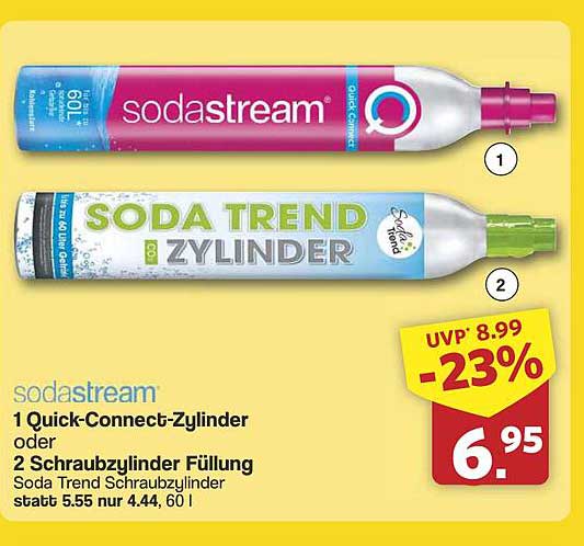 SodaStream Quick-Connect-Zylinder oder 2 Schraubzylinder Füllung