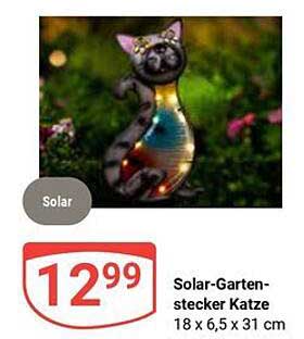Solar-Gartenstecker Katze