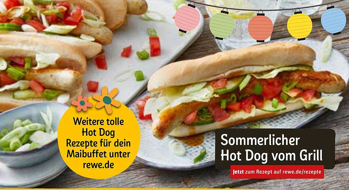 Sommerlicher Hot Dog vom Grill