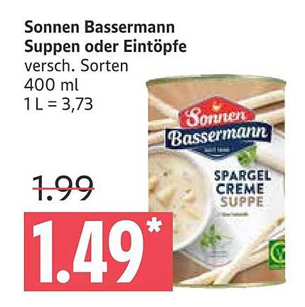 Sonnen Bassermann Suppen oder Eintöpfe - verschiedene Sorten (400 ml)