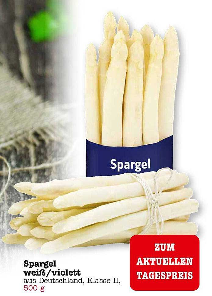 Spargel weiß/violett aus Deutschland, 500 g