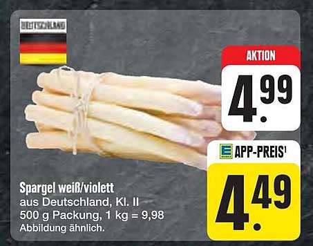 Spargel weiß/violett aus Deutschland, Kl. II - 500 g Packung