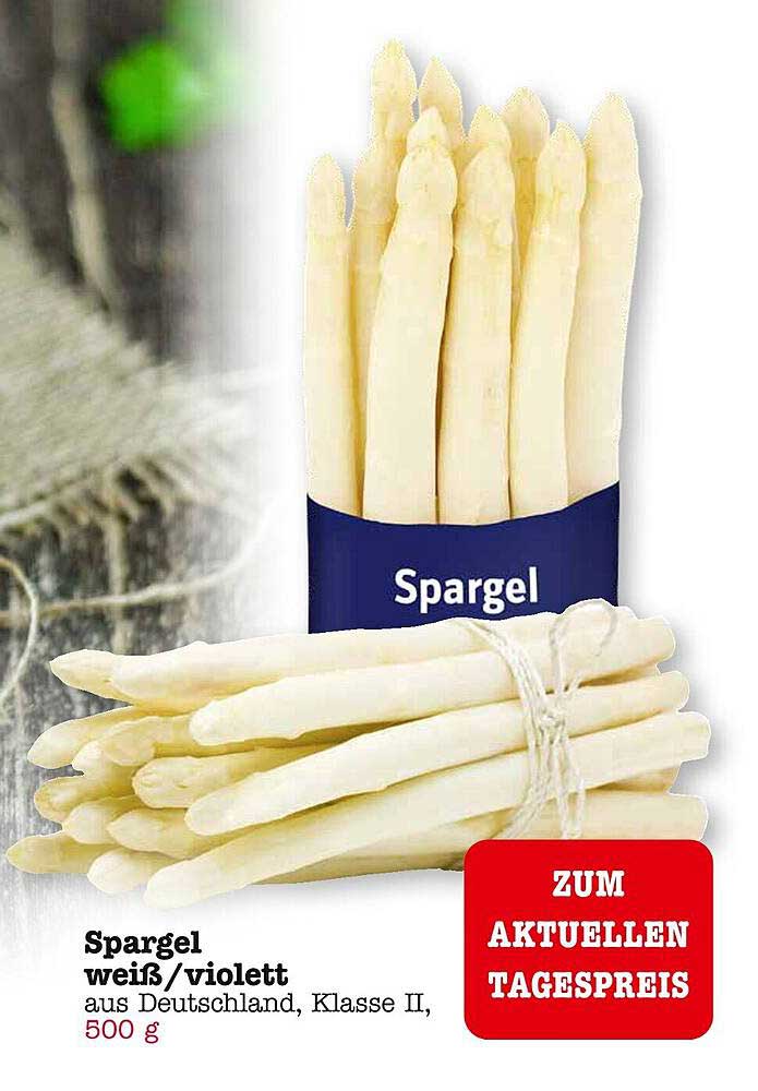 Spargel weiß/violett aus Deutschland, Klasse II, 500 g