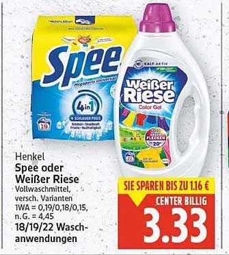 Spee oder Weißer Riese Vollwaschmittel