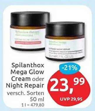 Spilanthox Mega Glow Cream oder Night Repair 50 ml