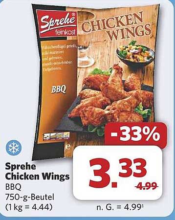 Sprehe Chicken Wings BBQ 750-g-Beutel