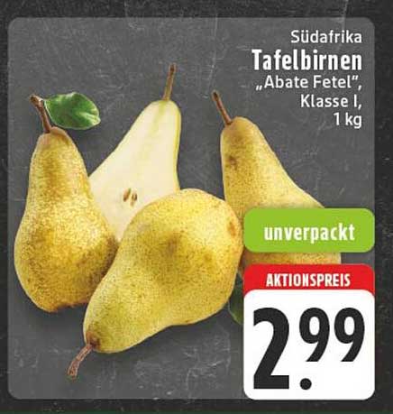 Südafrika Tafelbirnen "Abate Fetel", Klasse I, 1 kg