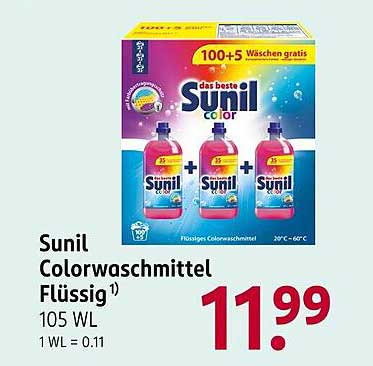 Sunil Colorwaschmittel Flüssig 105 WL