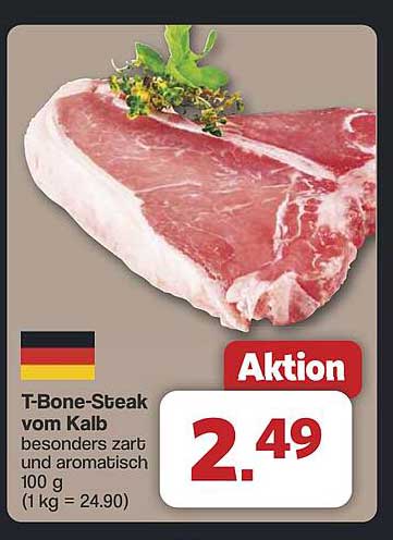 T-Bone-Steak vom Kalb - besonders zart und aromatisch