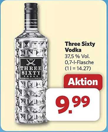 Three Sixty Vodka 0,7-Liter-Flasche