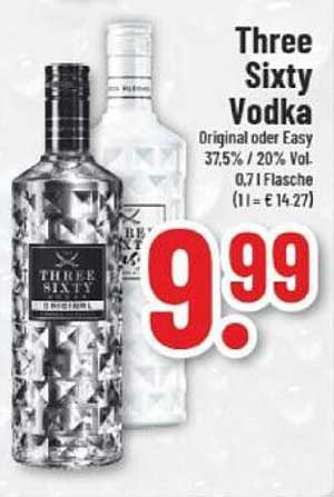 Three Sixty Vodka Original oder Easy 37,5% / 20% Vol. 0,7 l Flasche