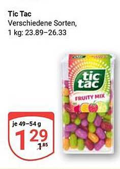 Tic Tac Fruity Mix – Verschiedene Sorten, je 49–54 g