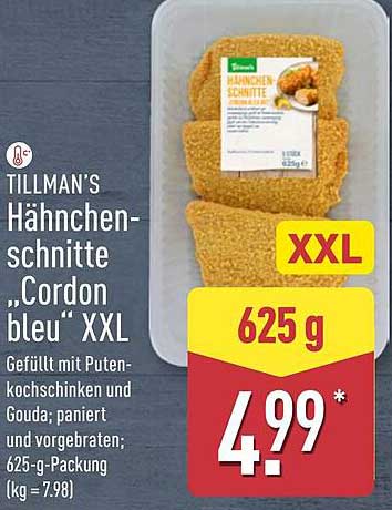 TILLMAN'S Hähnchen-Schnitte "Cordon bleu" XXL 625 g