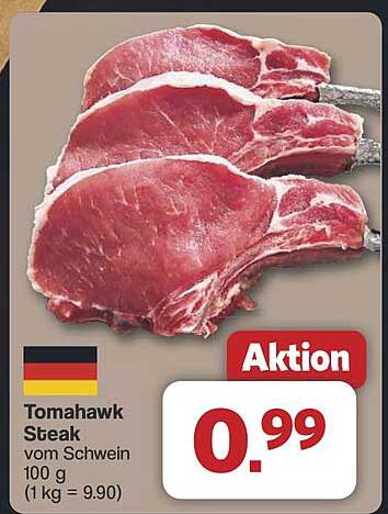 Tomahawk Steak vom Schwein