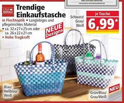 Trendige Einkaufstasche in Flechtoptik