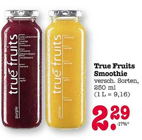 True Fruits Smoothie, 250 ml, verschiedene Sorten