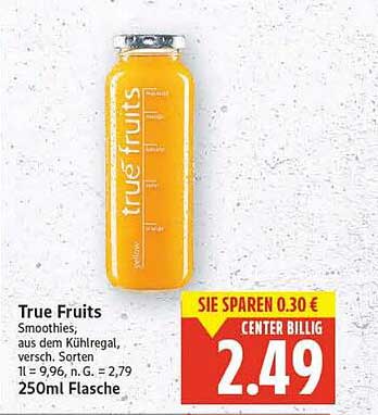 True Fruits Smoothies – 250ml Flasche für nur 2,49 €