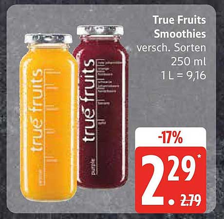 True Fruits Smoothies verschieden. Sorten 250 ml