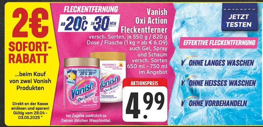 Vanish Oxi Action Fleckenentferner für nur 4,99 €