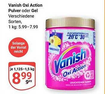 Vanish Oxi Action Pulver oder Gel - verschiedene Sorten