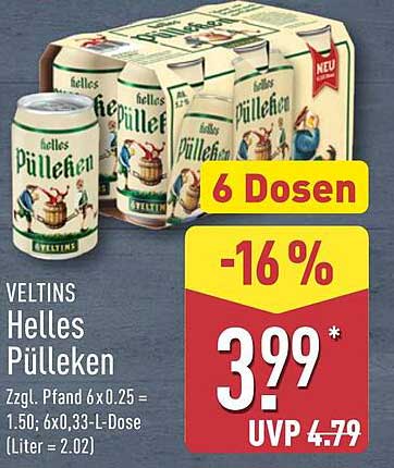 VELTINS Helles Püilleken 6 Dosen