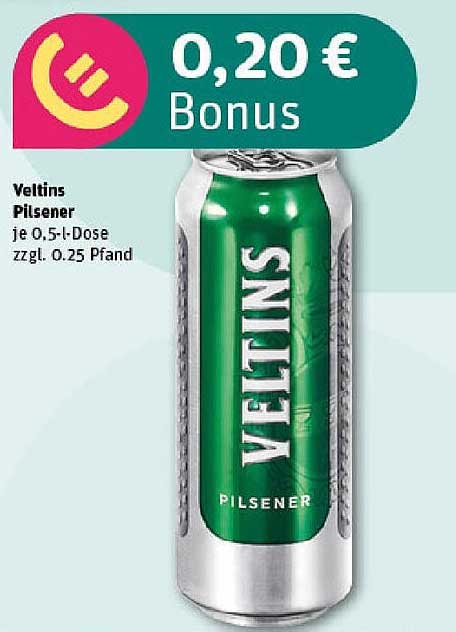 Veltins Pilsener je 0,5 l-Dose zzgl. 0,25 € Pfand