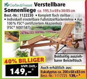 Verstellbare Sonnenliege