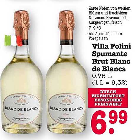 Villa Folini Spumante Brut Blanc de Blancs 0,75 L