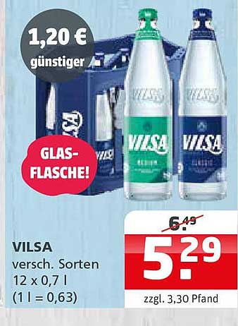 VILSA Mineralwasser 12 x 0,7 l – verschiedene Sorten