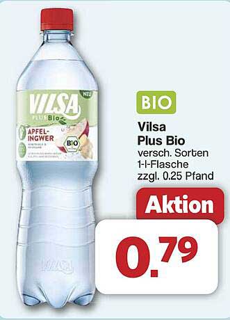 Vilsa Plus Bio Apfel-Ingwer 1,0 l Flasche