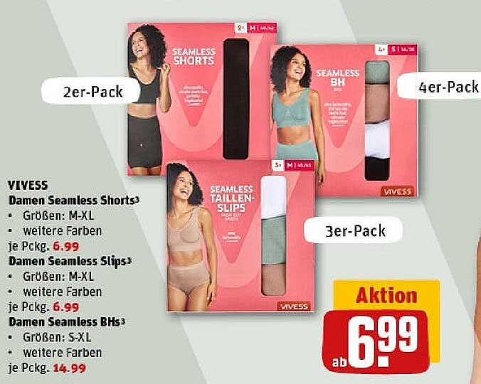 VIVESS Damen Seamless Shorts 2er-Pack