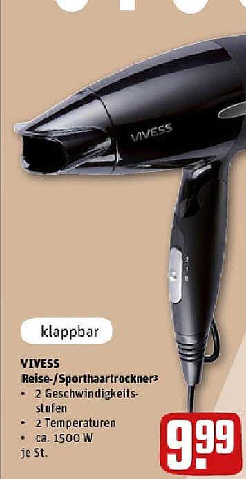 VIVESS Reise-/Sporthaartrockner