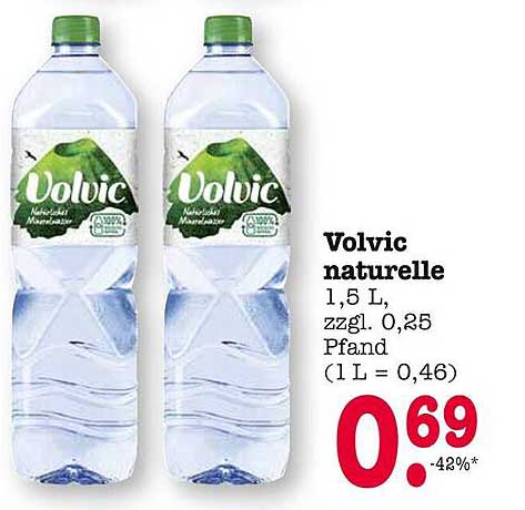 Volvic naturelle 1,5 L - Erfrischung pur in zwei Flaschen