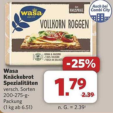 Wasa Knäckebrot Vollkorn Roggen 200-275 g