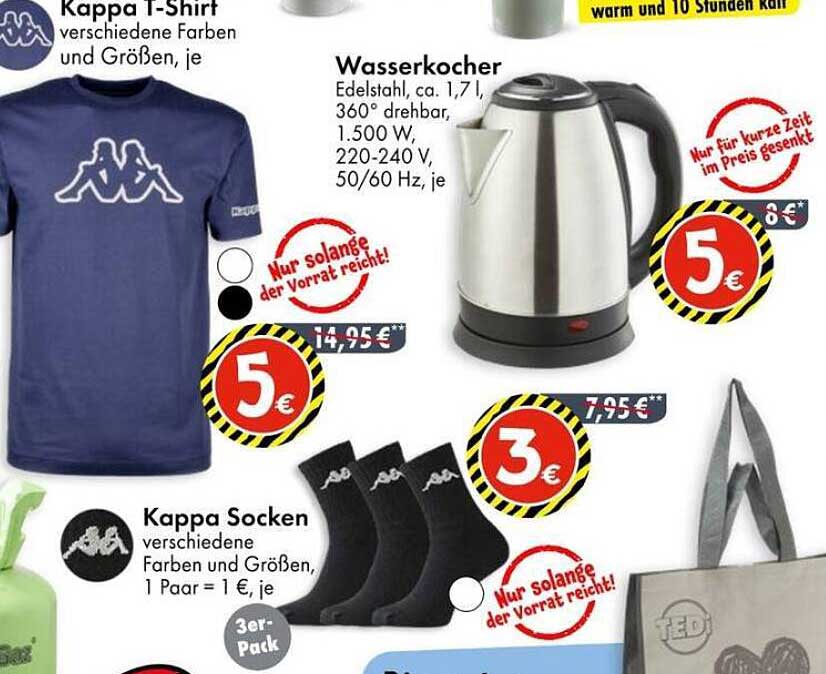 Wasserkocher Edelstahl 1,7 l – nur 5 €!