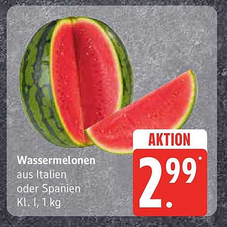 Wassermelonen aus Italien oder Spanien Kl. I, 1 kg