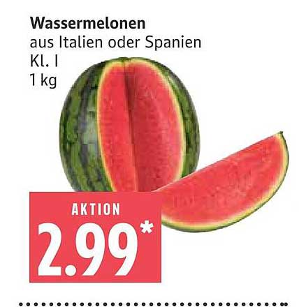 Wassermelonen aus Italien oder Spanien, Kl. I, 1 kg