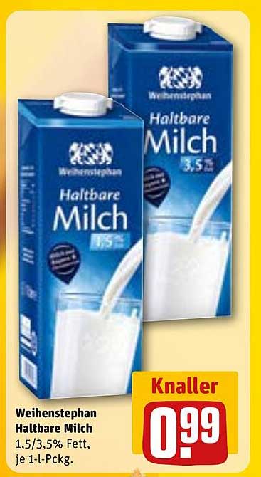 Weihenstephan Haltbare Milch 1,5/3,5% Fett, je 1-l-Pckg.