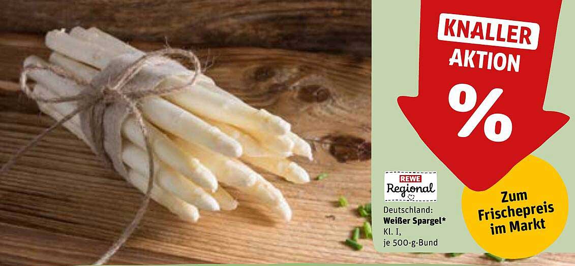 Weißer Spargel Kl. I, je 500-g-Bund