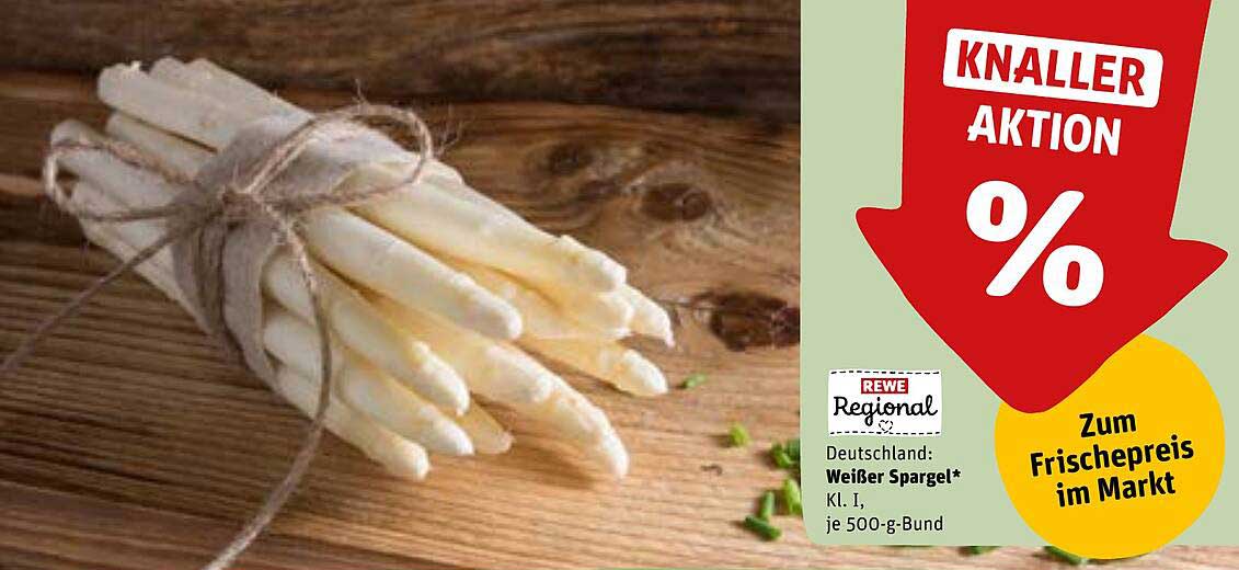 Weißer Spargel Kl. I, je 500-g-Bund